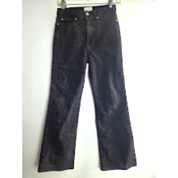 Avec Les Filles "IT GIRL" Black Mid Rise Flare Leg Denim Pants size 26 - Picture 2 of 11